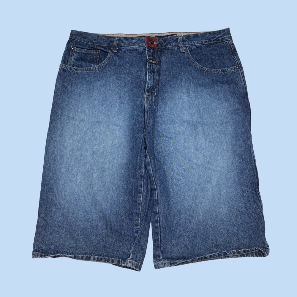 Marithe Francois Girbaud Mens Baggy Denim Shorts Blue Size 38 Vintage 90s Y2K